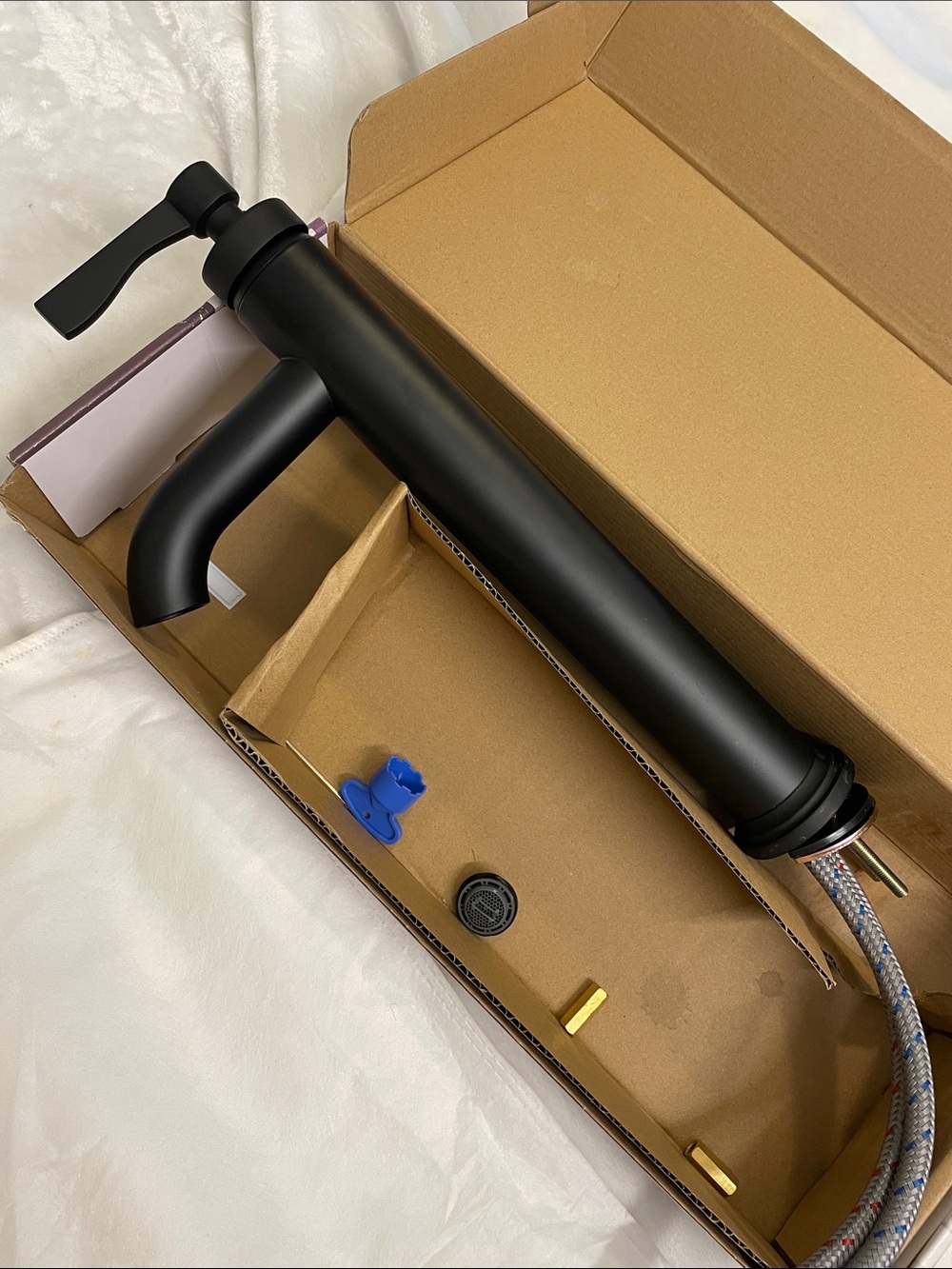 Allen+Roth Matte Black Vessel Filler Bathroom Faucet - Picture 3 of 10